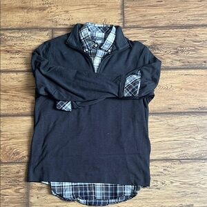 Van Heusen Black Casual Button Down Shirt